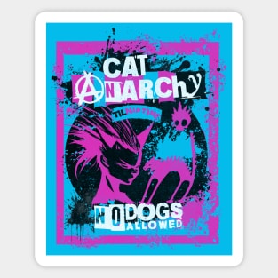 CAT ANARCHY - PINK & ELECTRIC BLUE Magnet